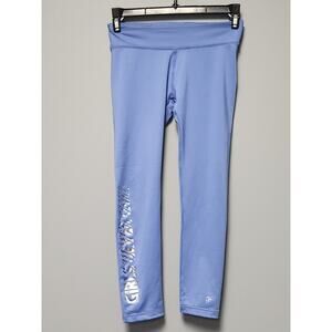 Gymboree Leggings Girls M 7/8 Purple NWOT Holographic "Girls Never Quit"